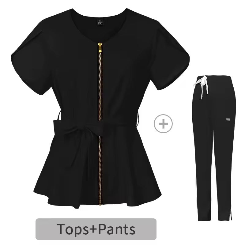 Belted Scrub Set